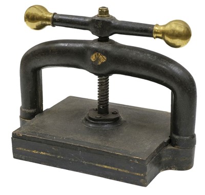 Lot 493 - Book press. A Victorian cast iron book press