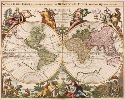 Lot 203 - World. Jaillot (Alexis-Hubert), Nova Orbis Tabula, ad Usum Serenissimi Burgundiae Ducis, circa 1730