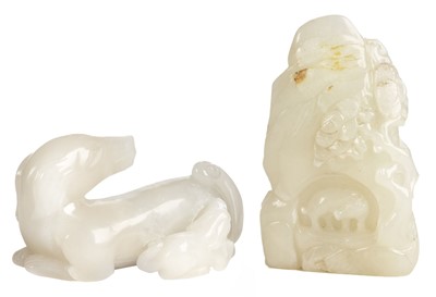Lot 39 - Jade. Two Chinese 18/19th century style jade carvings