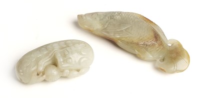Lot 40 - Jade. Two Chinese 18/19th century style jade carvings