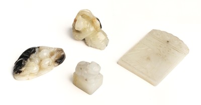 Lot 37 - Jade. Four Chinese 18/19th century style carvings
