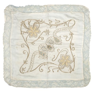 Lot 194 - Turkish. A pair of metalwork cushion covers and 6 other matching items, early 20th century
