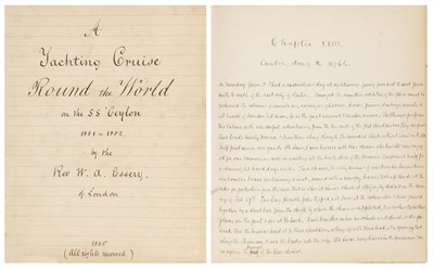 Lot 10 - Essery (Rev. William Alfred, c. 1831-1904). A yachting cruise around the world on the SS Ceylon