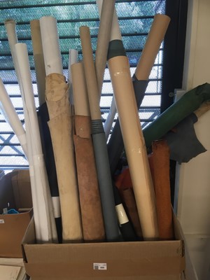 Lot 499 - Leather. A selection of bookbinding leather, bookcloth, paper & board