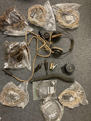 Lot 43 - Flying Helmet Accessories. A type C headset with stores reference for 10A/12570 and other items