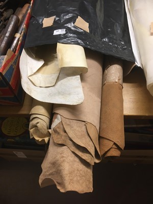 Lot 482 - Leather. A selection of calf skin and pigskin bookbinding leather