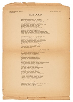 Lot 360 - Eliot (T.S.) East Coker, 1940