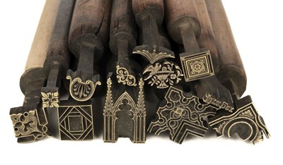 Lot 466 - Decorative finishing tools. 35 brass decorative finishing tools