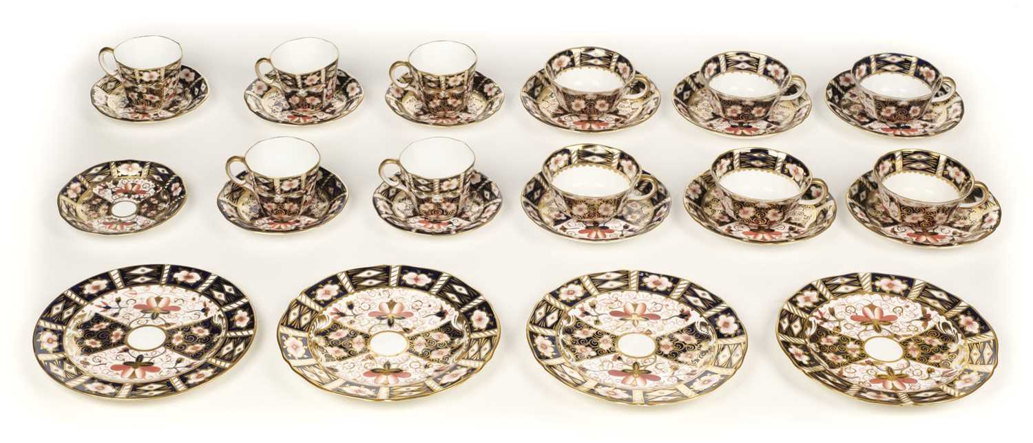Lot 72 - Royal Crown Derby. A part Royal Crown Derby porcelain tea service