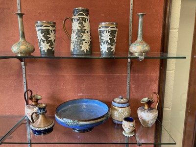Lot 70 - Royal Doulton. A collection of Royal Doulton Slaters Patent stoneware