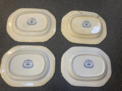Lot 71 - Ironstone China. A set of four ironstone porcelain 'Britannicus Dresden China' meat dishes