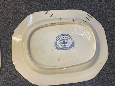 Lot 71 - Ironstone China. A set of four ironstone porcelain 'Britannicus Dresden China' meat dishes