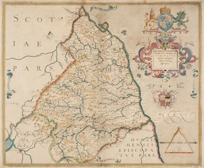 Lot 195 - Northumberland. Saxton (Christopher), Northumbriae Comitatus..., 1579
