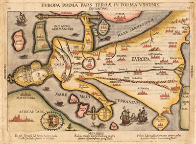 Lot 128 - Europe. Bunting (Heinrich), Europa Prima pars Terrae in Forma Virginis, 1581