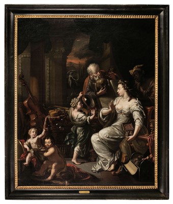 Lot 257 - Collenius (Hermannus Collum, 1649/1650-1723 Groningen). Allegory of the Transience of Worldly Affairs