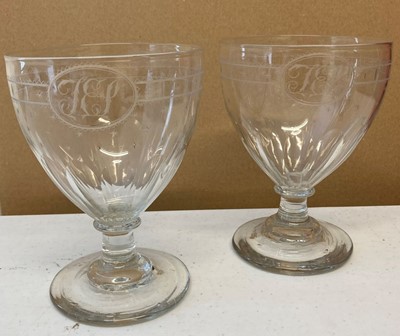 Lot 83 - Rummers. A pair of George III period glass rummers