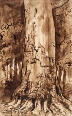Lot 376 - Bernard (Emile Henri, 1868-1941). Study of a Tree in a Forest, 1913