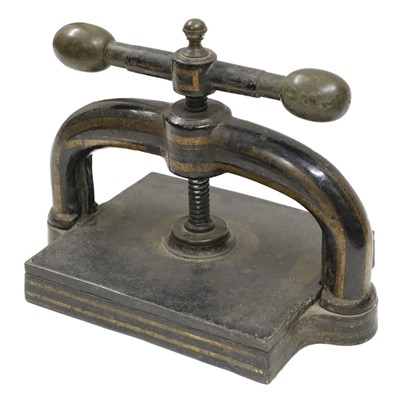 Lot 498 - Book press. A Victorian cast iron book press