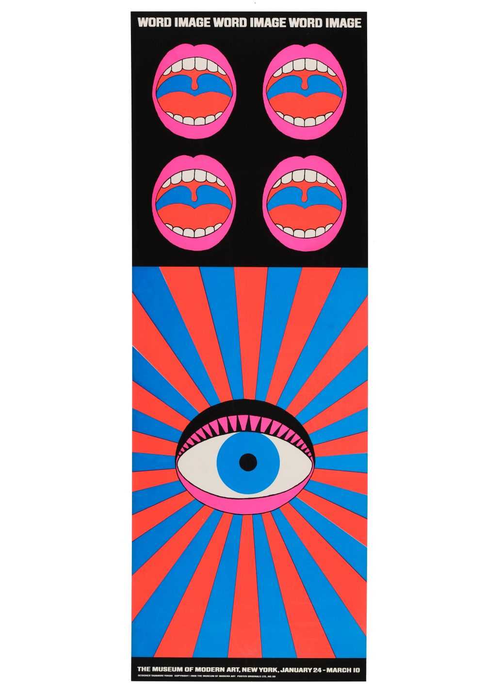 Lot 407 - MoMA Exhibition Poster. Word Image, artwork by Tadanori Yokoo (1936- ), [New York], 1968