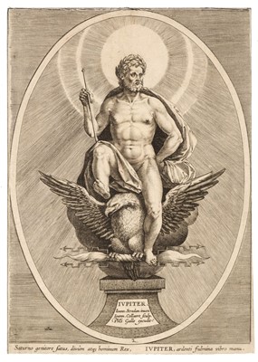 Lot 230 - Collaert (Jan or Hans, 1566-1628). Jupiter, (from the series Septem Planetae), 1581