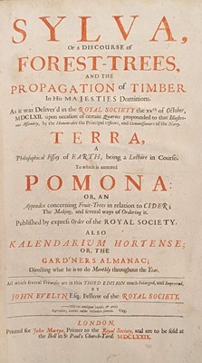 Lot 70 - Evelyn, John. Sylva, Or, A Discourse of Forest-trees, and the propagation of timber ...