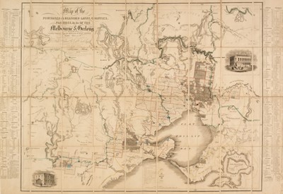 Lot 69 - Australia. Ham (Thomas), Map of...., the Parishes of the Melbourne & Geelong Districts.., 1849