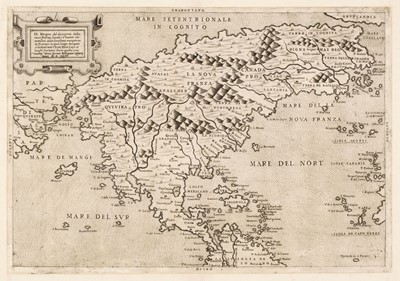 Lot 59 - America. Forlani (Paulo), Il Disegno del discoperto della nova..., Bolognini Zaltieri, 1566