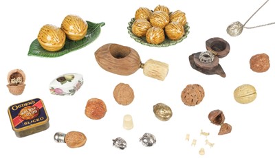 Lot 35 - Walnuts. A collection of walnut memorabilia, 19th century and later