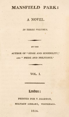 Lot 341 - Austen (Jane). Mansfield Park: A Novel... By the Author of "Sense and Sensibility,"