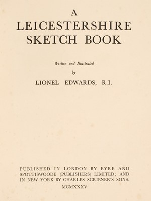 Lot 40 - Edwards (Lionel). A Leicestershire Sketch Book, 1935