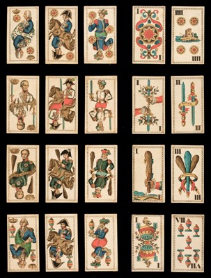 Lot 231 - Austrian Tressette cards. Allied Military Leaders, Vienna, Mathias Koller, circa 1820, & 1 other