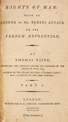 Lot 343 - Adams (John). An Answer to Pain's Rights of Man, 2nd UK edition, 1793