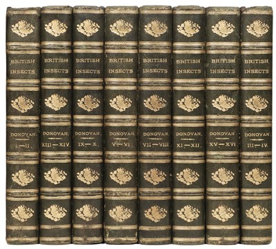 Lot 131 - Donovan (Edward). The Natural History of British Insects, 16 volumes bound in 8, 1793-1813