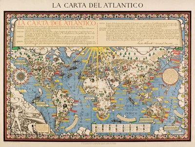 Lot 211 - World. Gill (Macdonald), La Carta del Atlantico, George Philip & Son Ltd, circa 1943