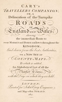 Lot 99 - Cary (John). Cary's Traveller's Companion..., 1817