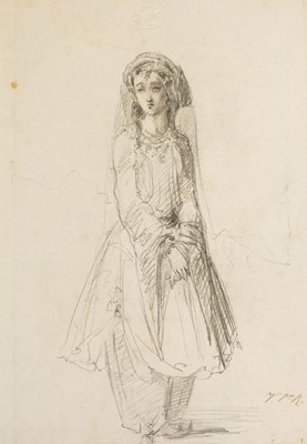 Lot 252 - Victoria, Princess Royal (Victoria Adelaide Mary Louise, 1840-1901). Pencil drawing of a girl