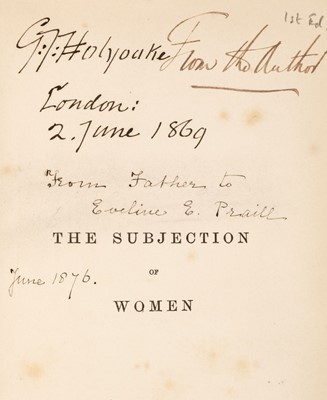 Lot 356 - Mill (John Stuart). The Subjection of Women, 1st edition, London, 1869