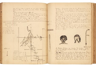 Lot 40 - Hottot (Robert, 1884-1939). An original illustrated manuscript diary by Hottot of his expedition