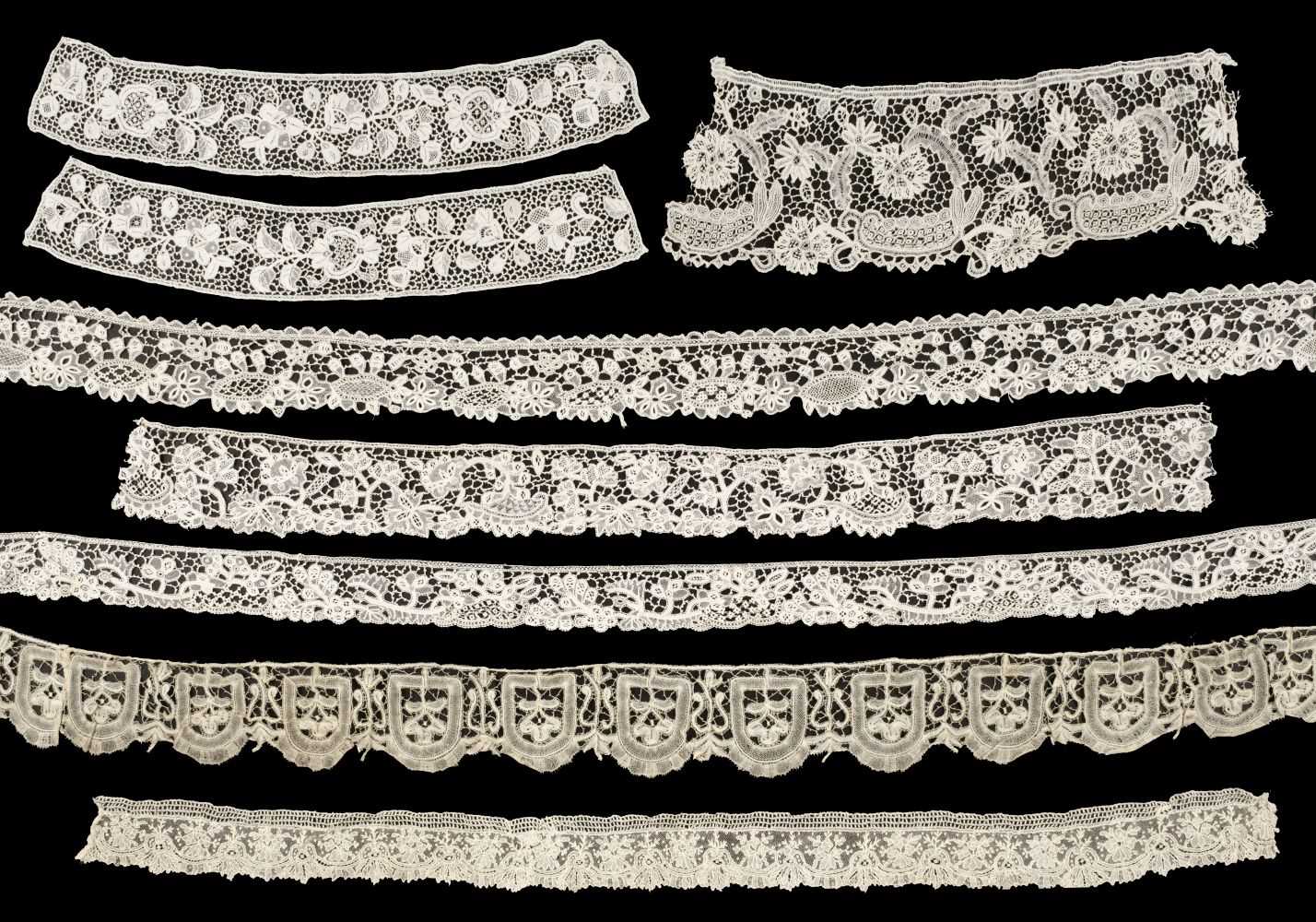 Lot 167 - Lace. Six lengths of Youghal lace, Ireland, 19th century