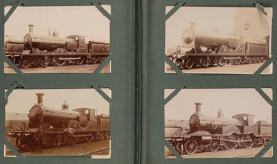 Lot 267 - Railway Postcards. A group of 3 postcard albums containing approximately 288 real photo postcards