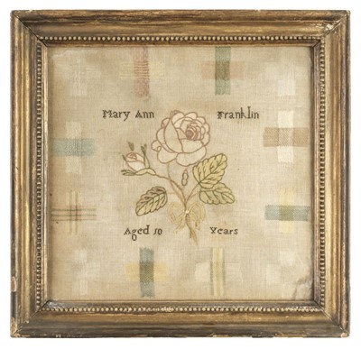 Lot 177 - Sampler. A darning sampler by Mary Ann Franklin, early 19th century