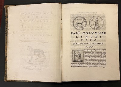 Lot 31 - Colonna (Fabio). Lyncei Phytobasanon cui accessit vita Fabi et Lynceorum notitia, 1744