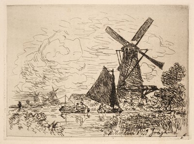 Lot 235 - Jongkind (Johann Barthold, 1819-1891). Moulins en Hollande, 1867, etching, and 4 others