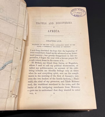 Lot 4 - Barth (Heinrich). Travels and Discoveries in North and Central Africa, 1st edition, 1857-58