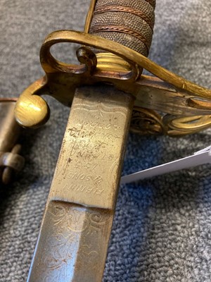 Lot 391 - Swords. A Victorian 1845 pattern infantry officers sword by Firmin & Sons plus another sword