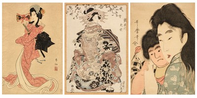 Lot 245 - Eisen (Ikeda, 1790-1848).  Courtesan with two attendants