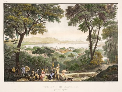 Lot 283 - Rio de Janeiro. De Villeneuve (Julian Vallou), Two lithographs of Rio, circa 1840