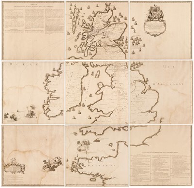 Lot 152 - Grante (J. A.). Carte ou sont tracees les differences routes..., Charles Edward Prince de Galles...