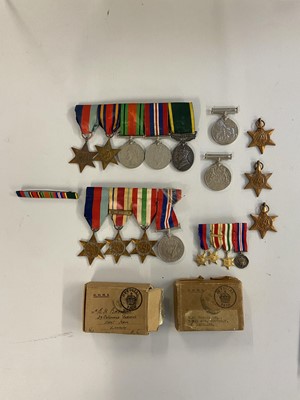 Lot 493 - Five: Private R.F. Wagstaffe, Leicestershire Regiment plus a collection of WWII medals