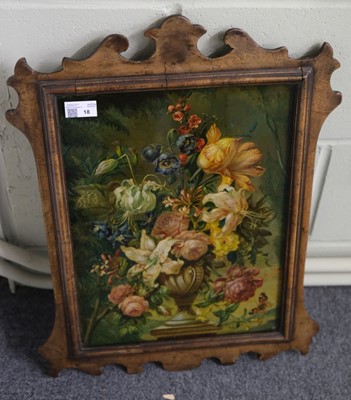 Lot 18 - English School. Still life of flowers, 18th century